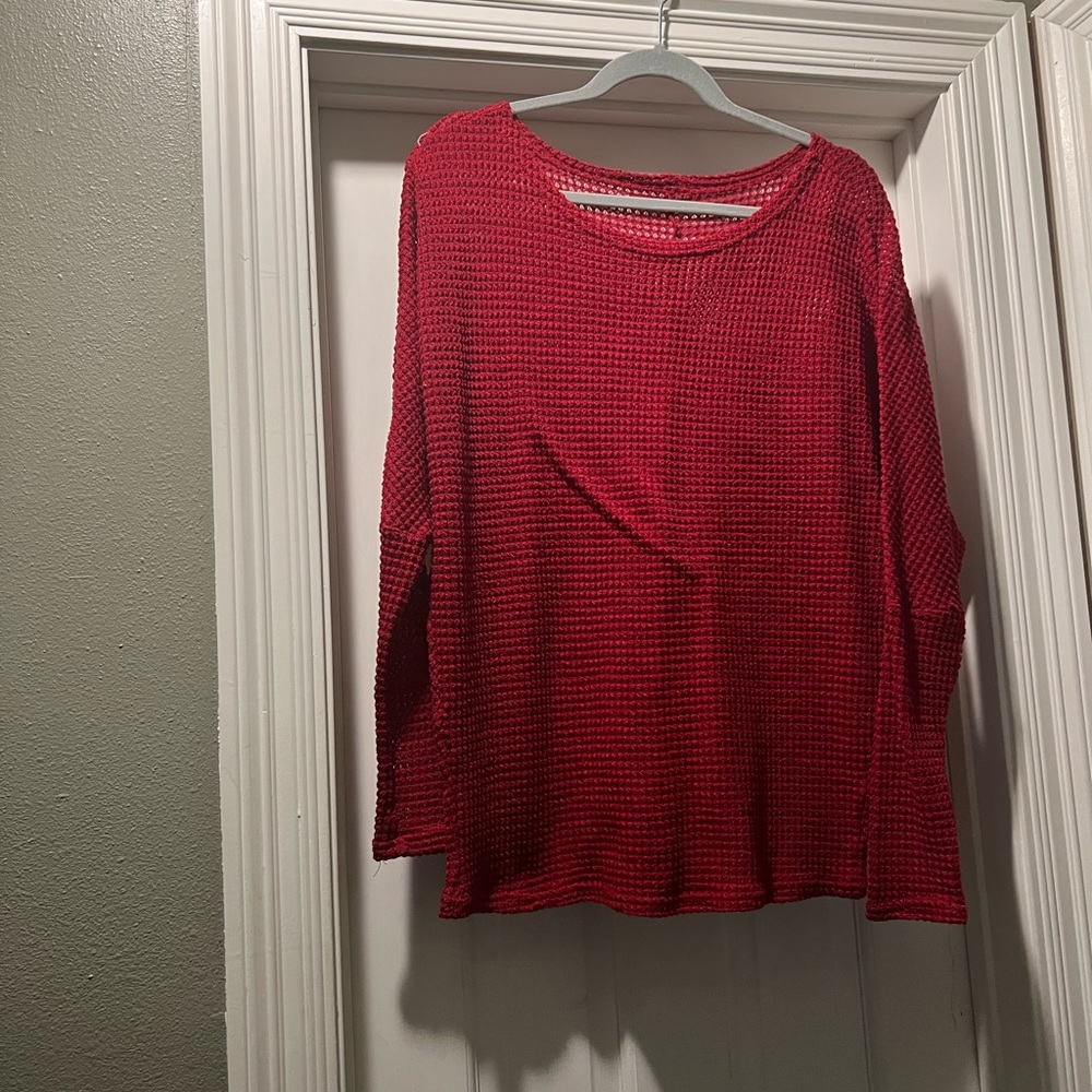 Red v neck sweater